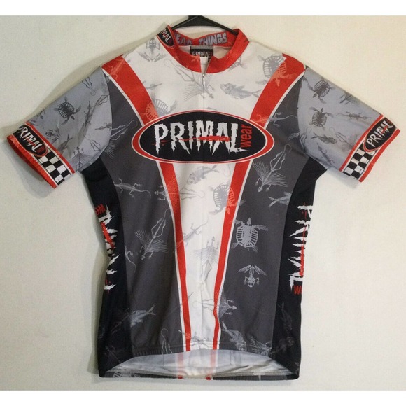 Primal Wear Cycling Jersey Shirt Mens Large Bold colors Red Black Gray - Picture 2 of 5